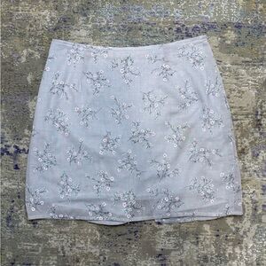 Ecru Y2K 90s vintage blue floral miniskirt